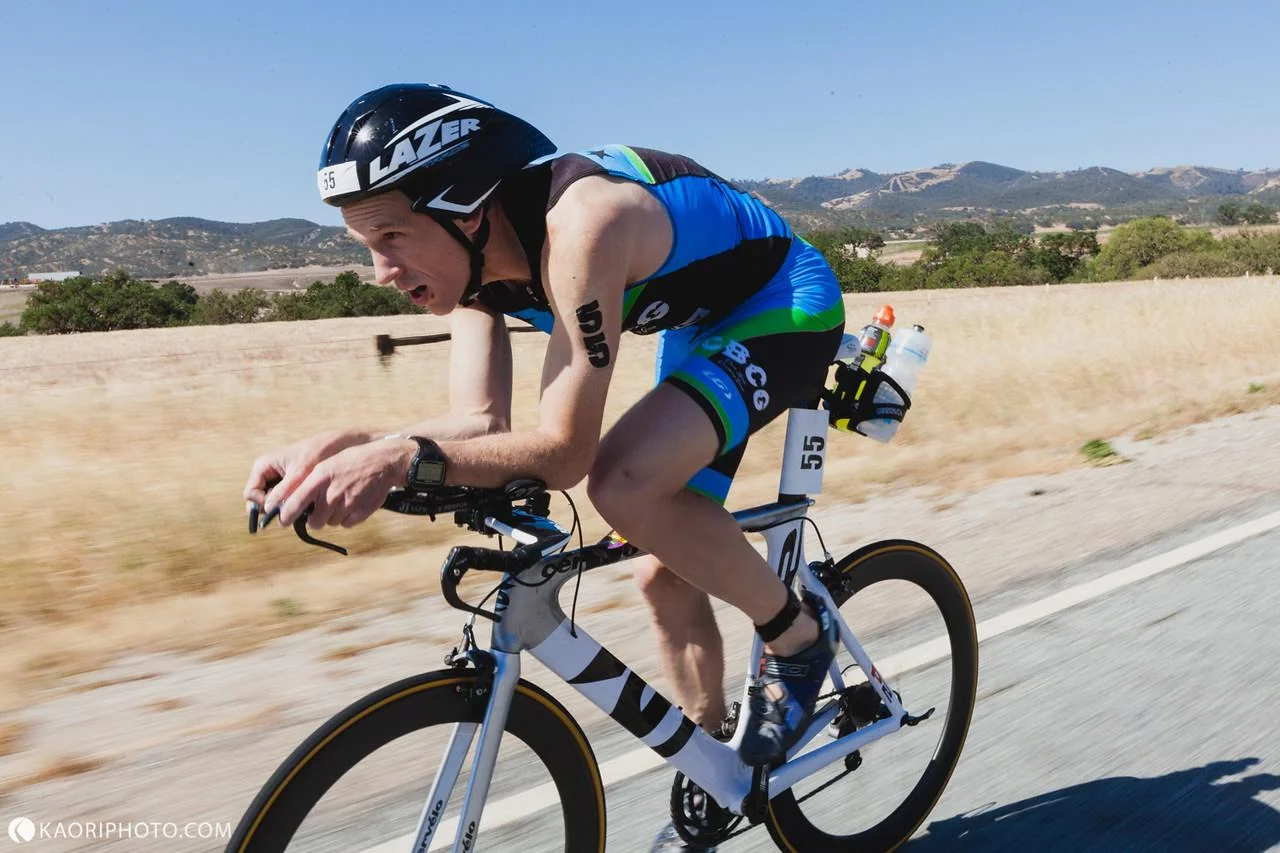 Andrew in perfect aero form at Wildflower Long Course 2018 photo: kaoriphoto.com
