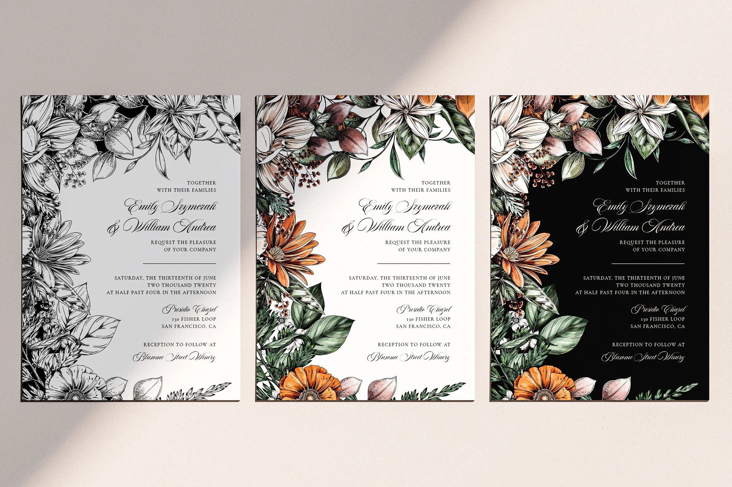 Zola wedding invitations by Maggie Enterrios