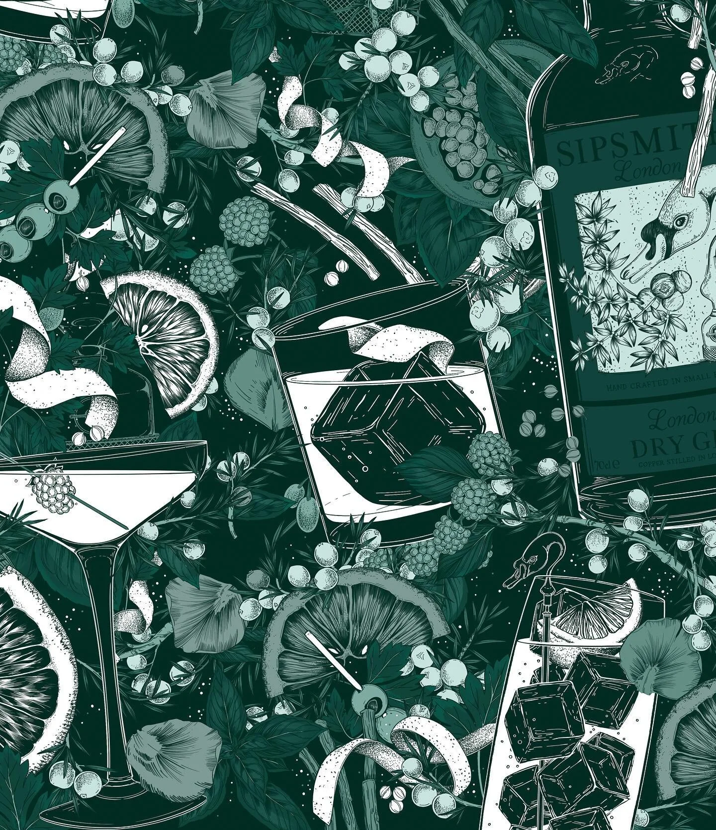 Is 8am too early for a cocktail illustration? Asking for a friend. 🍸Artwork for @sipsmith