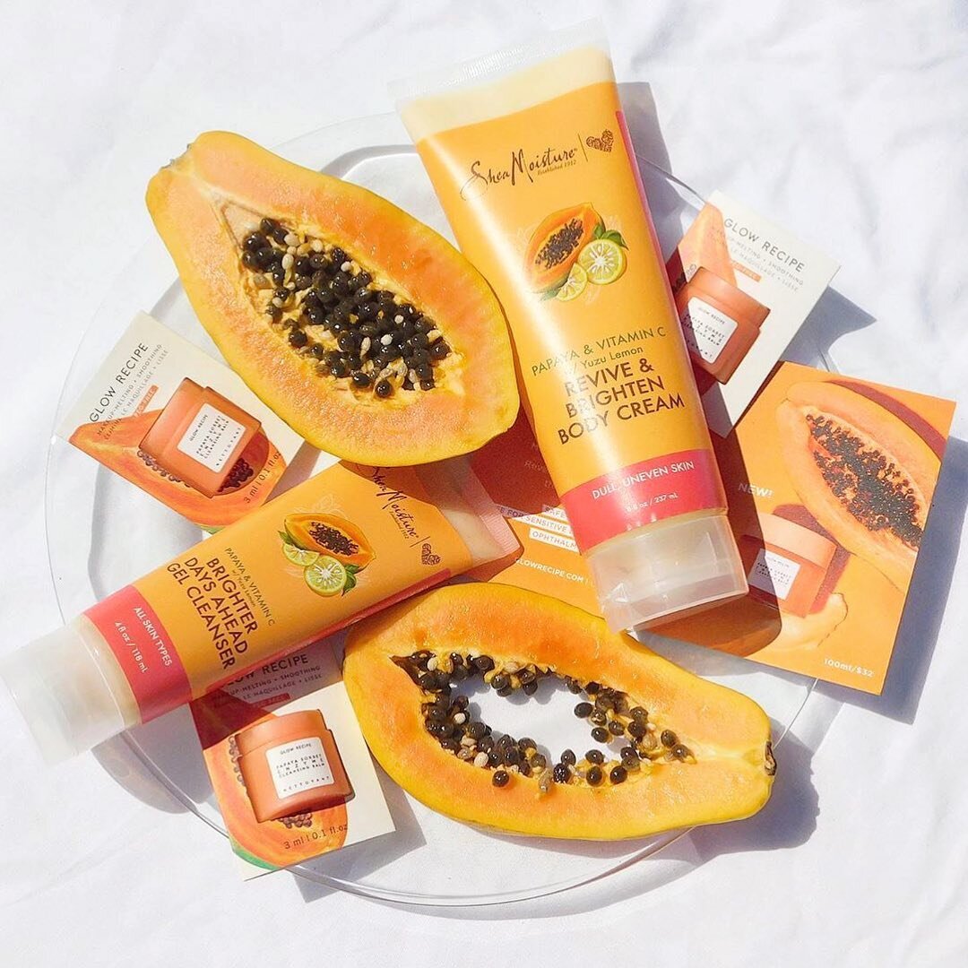 Since y&rsquo;all LOVE fruit drawings: teeny tiny papaya illustrations for longtime client @sheamoisture. 🌼🌼🌼 find them now at Ulta and Target. (Thanks @maddyjaybeauty for the lovely shot!)