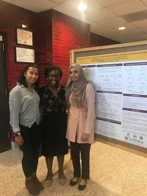Claire Herbert, Ademilola Tejuoso and Thahani Shifna at the 33rd annual Denkewalter Lecture on October 11, 2018