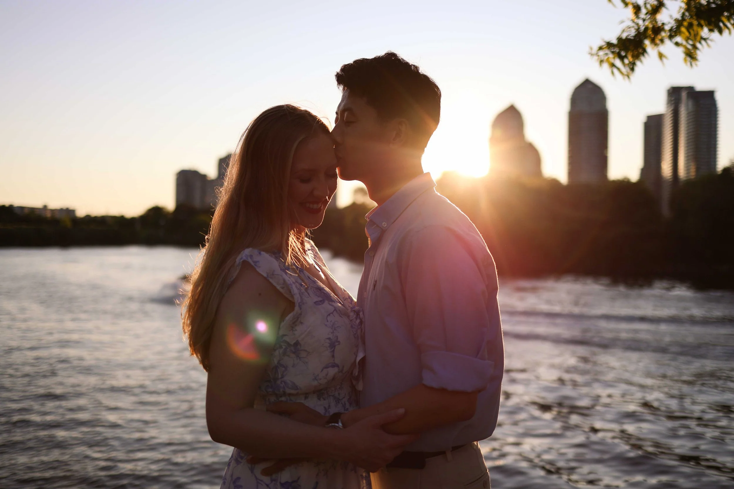 Couples engagement photos at Humber Bay Park, Toronto waterfront