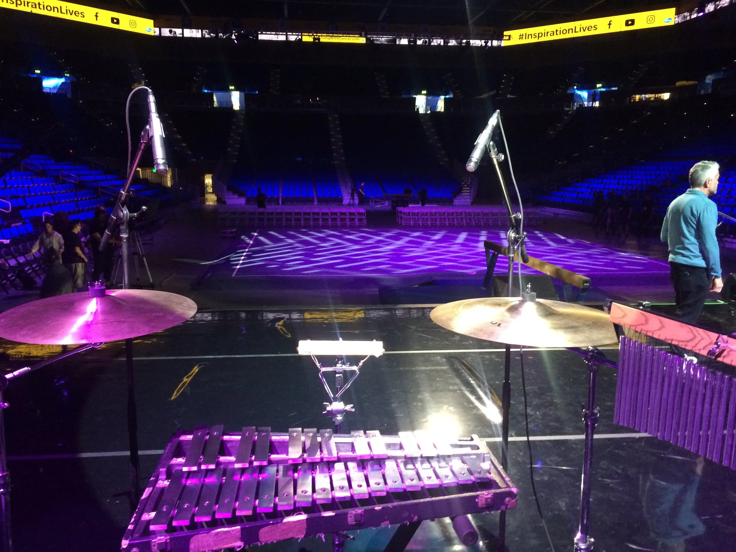  Set-up for Lindsey Stirling and Dave Koz for Jump Jive Thrive on CBS 