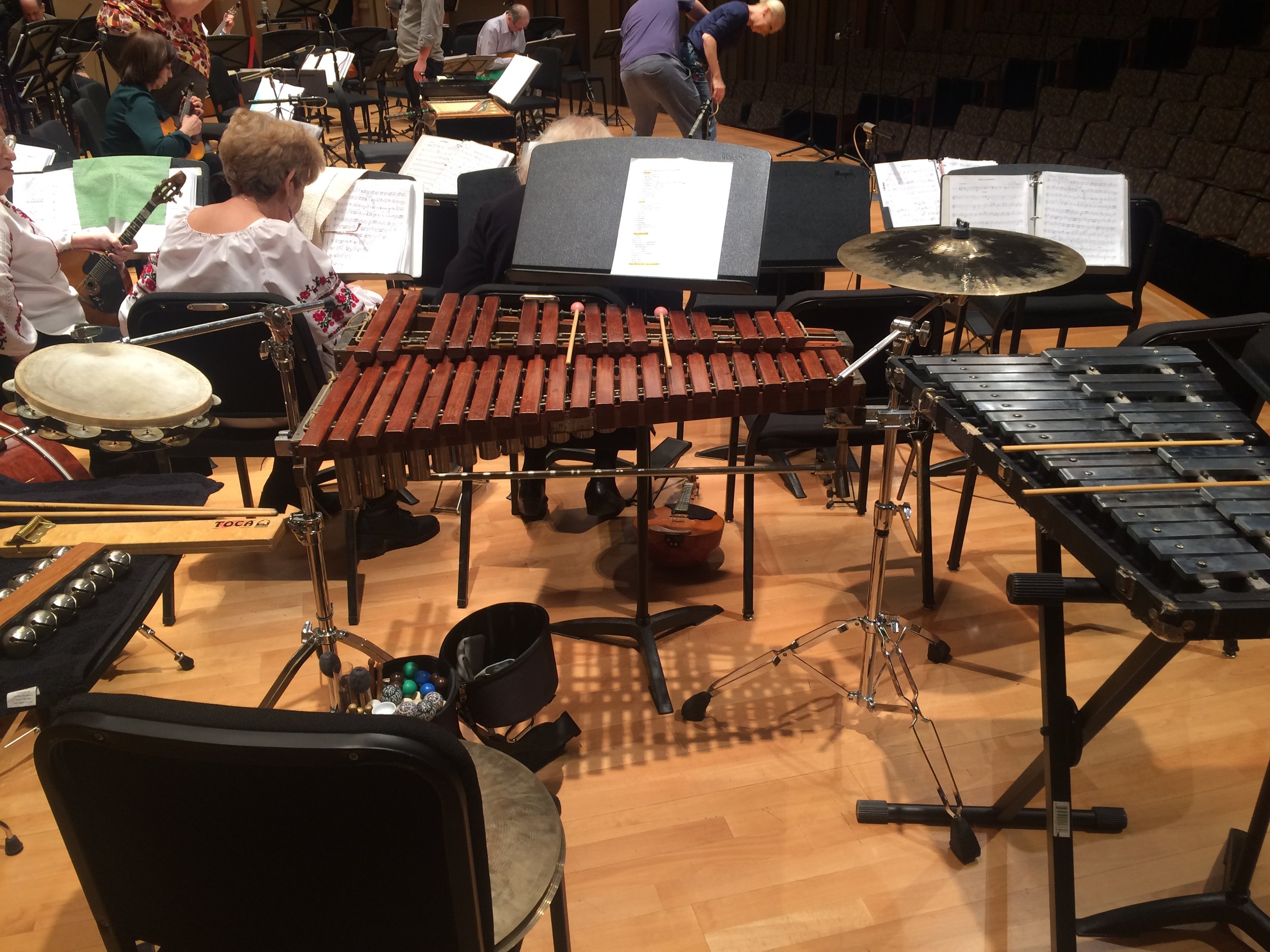 Set up for LA Balalaika Orchestra in Zipper Hall  