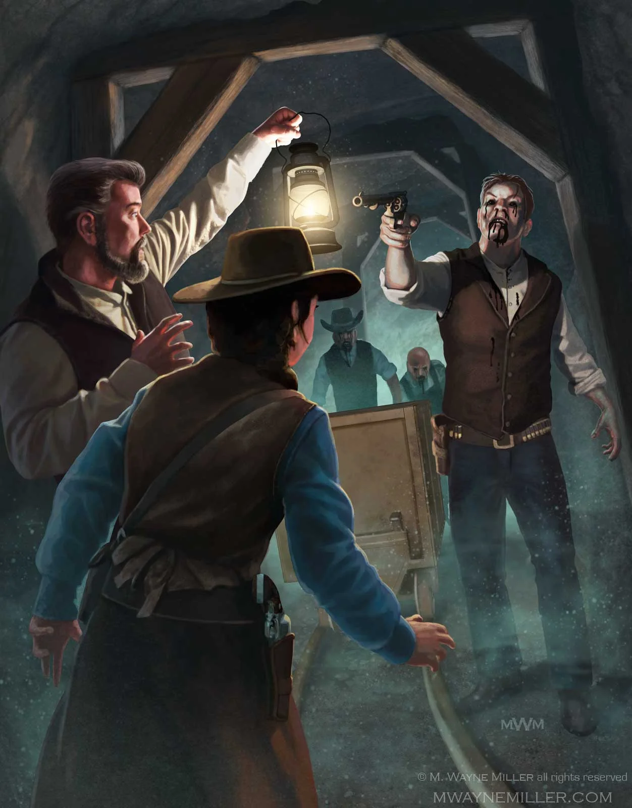Something Down There, interior illustration for Call of Cthulhu RPG