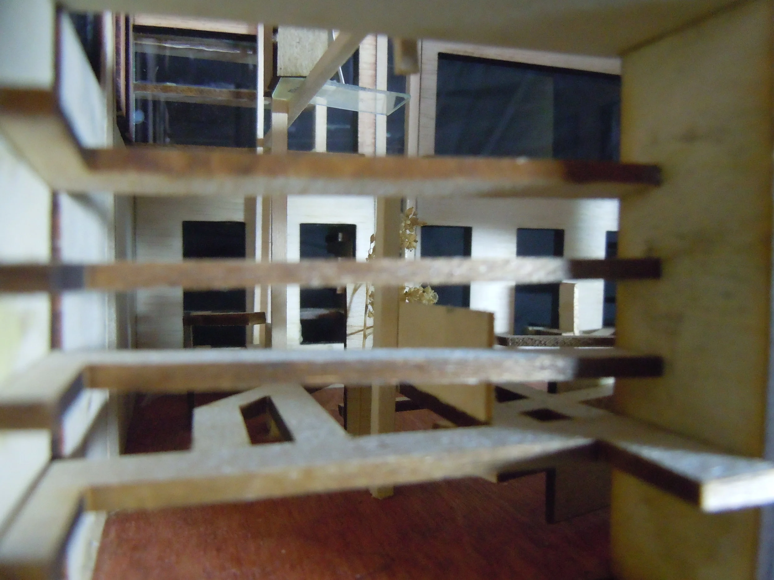 building interior model | physical model - plywood, woodstain & plexi