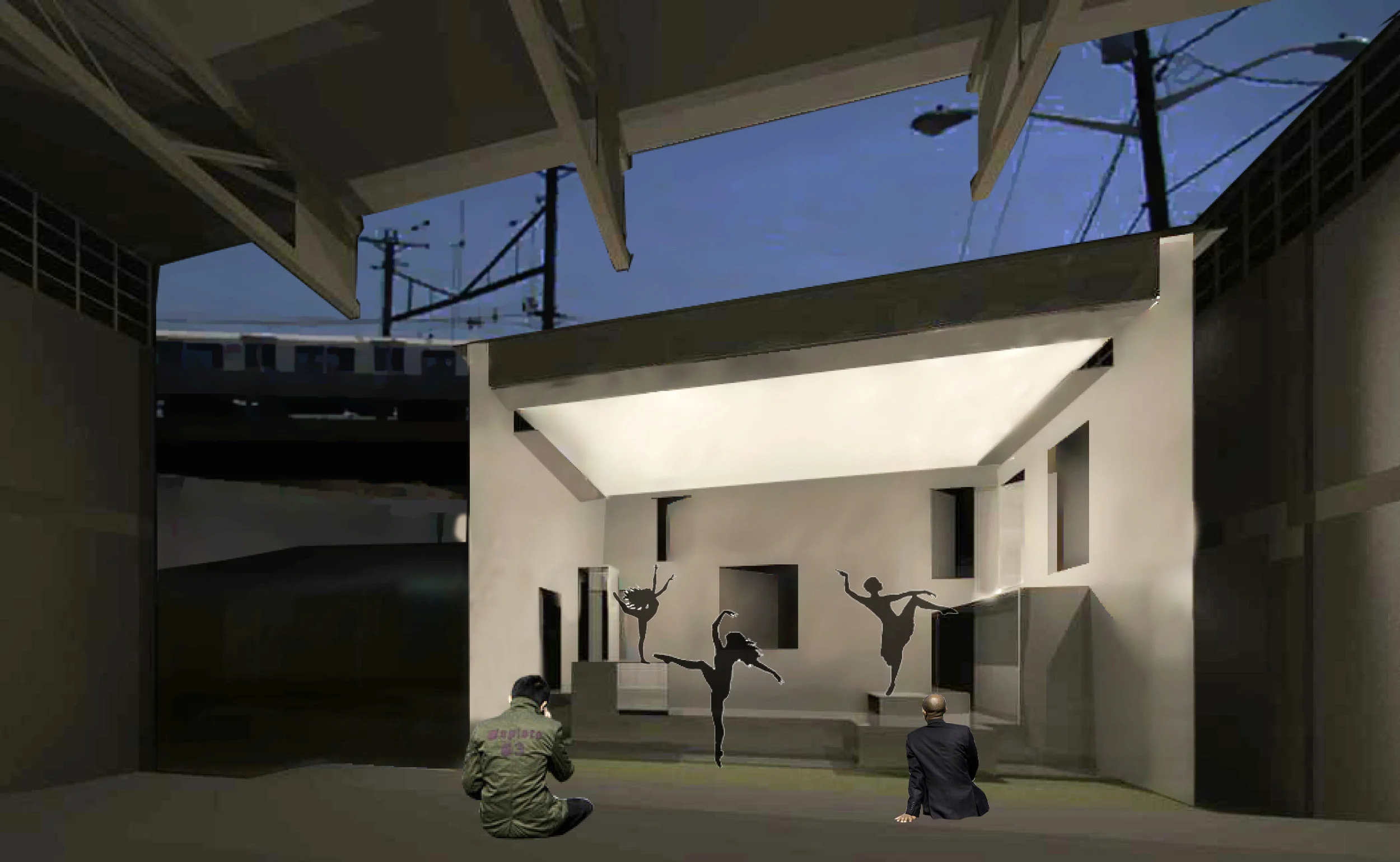 outdoor theater | rendering - revit