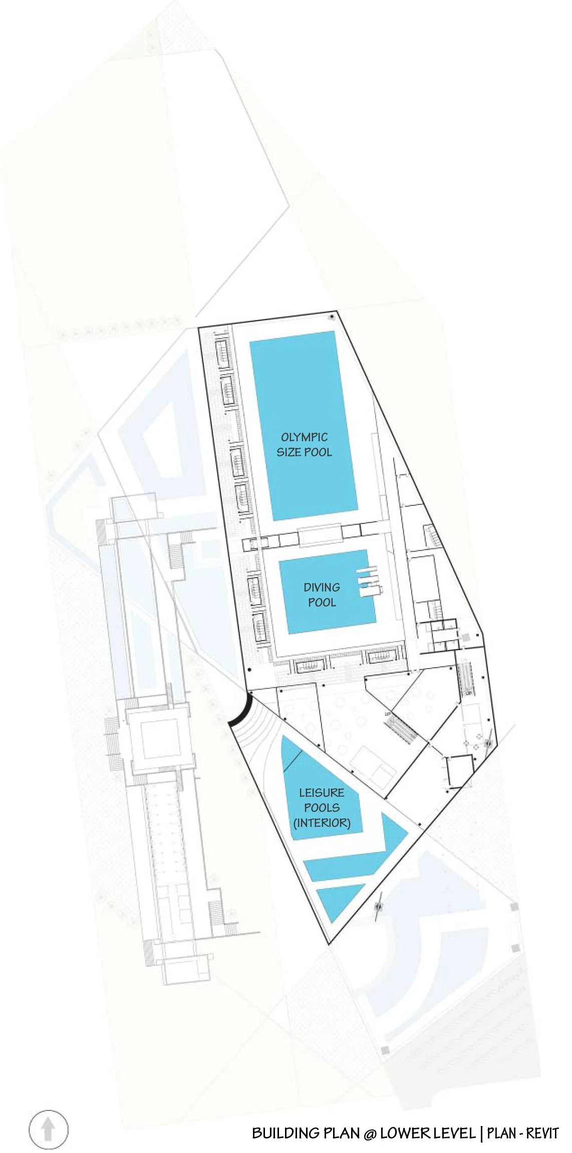 building plan @ lower level | revit & illustrator