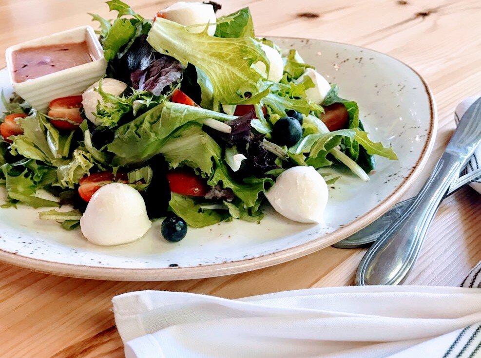 Blueberry Caprese Salad with Spring Greens, Blueberries, Tomatoes, Fresh Mozzarella, Basil and Blueberry Balsamic Dressing.jpg