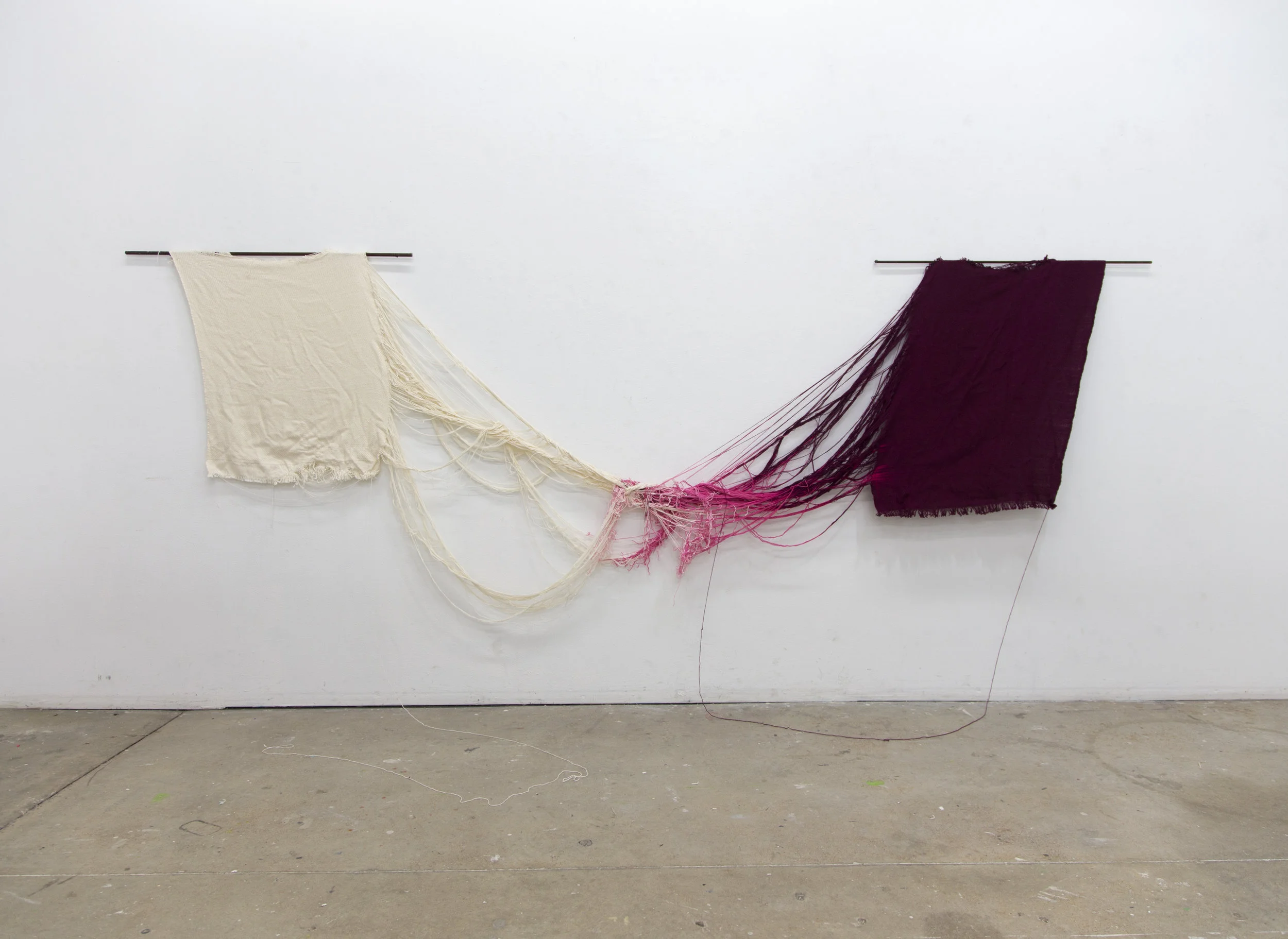 Tumult (Rana)Woven cotton, bleach, steel. 2017