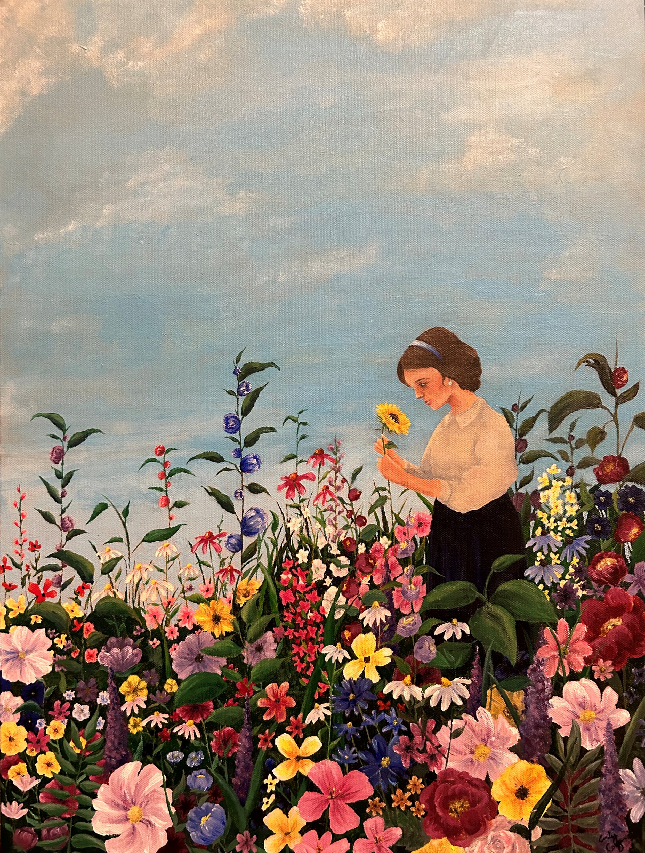 11. Auntie Ogden with Wildflowers, Artist:  Emily Cody Acrylics  NFS
