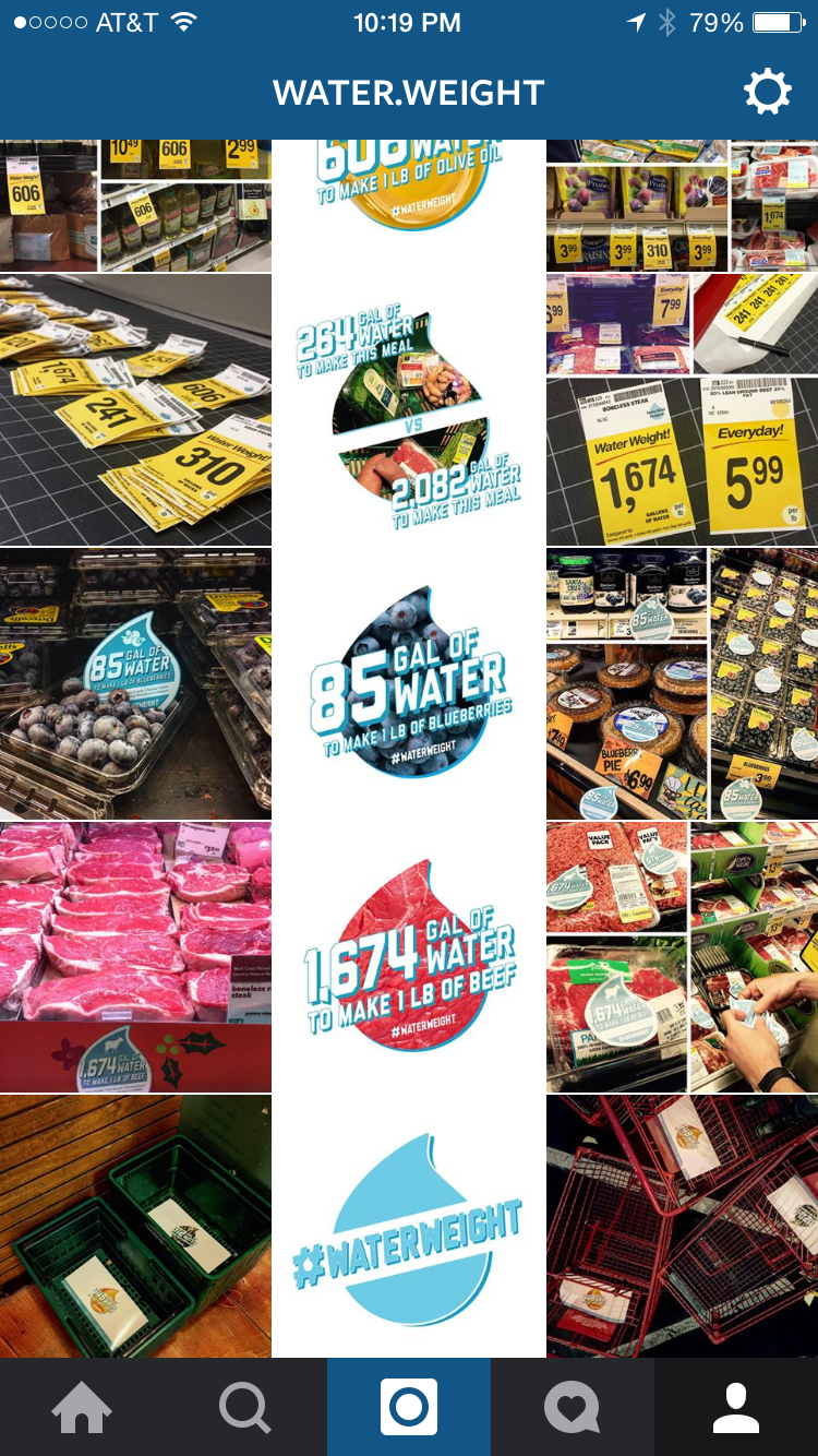  I made imposter stickers replicating the stores designs to inform shoppers about the amount of water required for each item. 