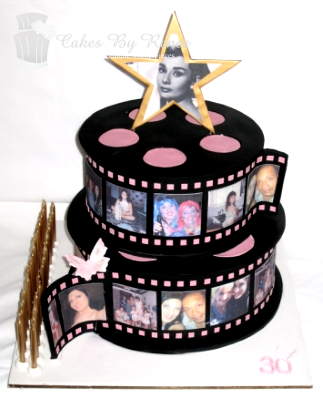 photo cake movie reel cake hollywood cake