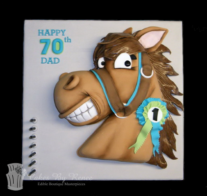 horse cake racing animal cheeky birthday