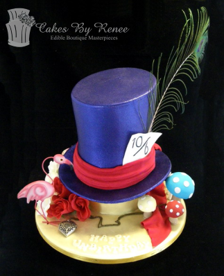 top hat cake mad hatter alice in wonderland birthday cake