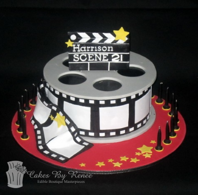 movie reel cake Hollywood photo cake