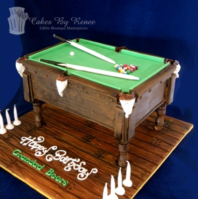 Pool Table standing 3D cake snooker birthday amazing