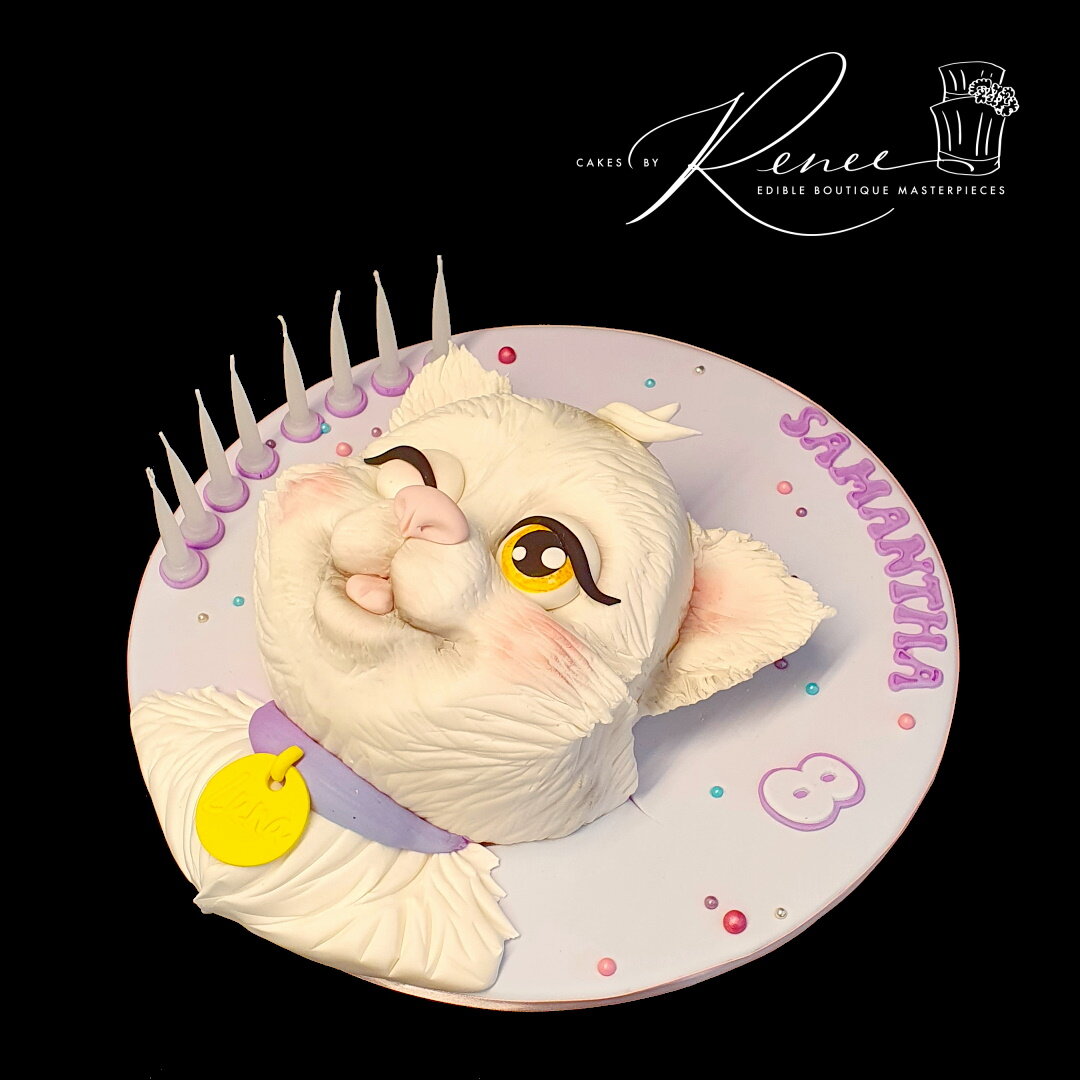 Kitten cake face cake birthday cake 2D