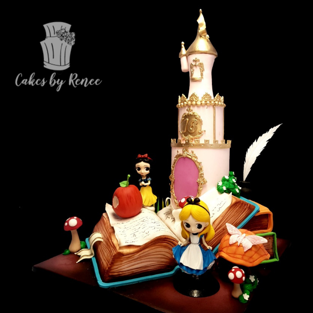 Disney princess cake open book wow castle cake