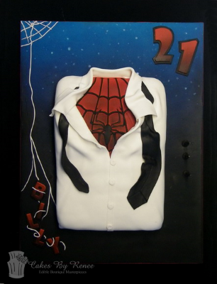 Spiderman cake superhero avengers shirt cake