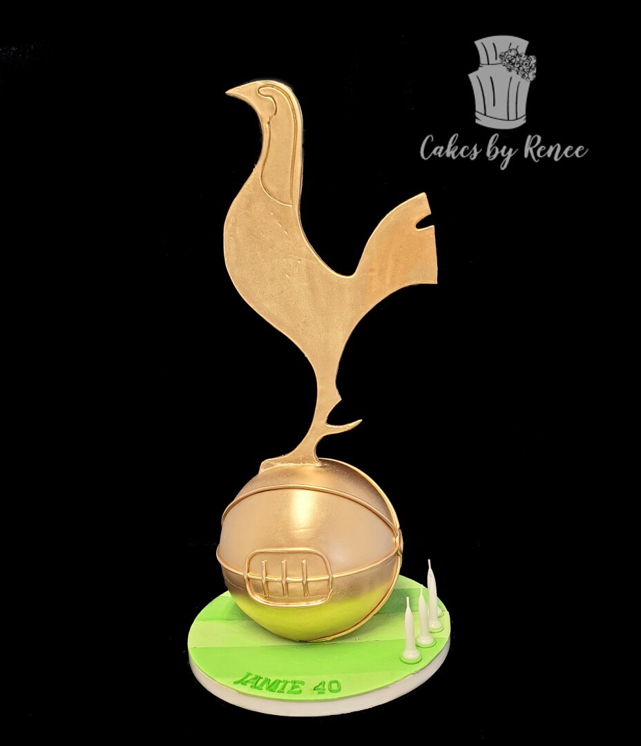 Sport football cake Tottenham Hotspur Cockrel gold cake