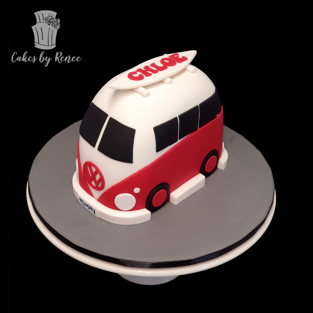 Combi van surfing VW cake 3D cute birthday