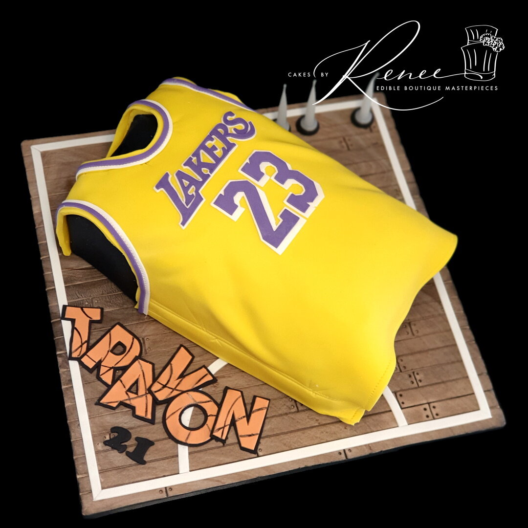 Sports LA Lakers Basketball jersey singlet Cake realistic