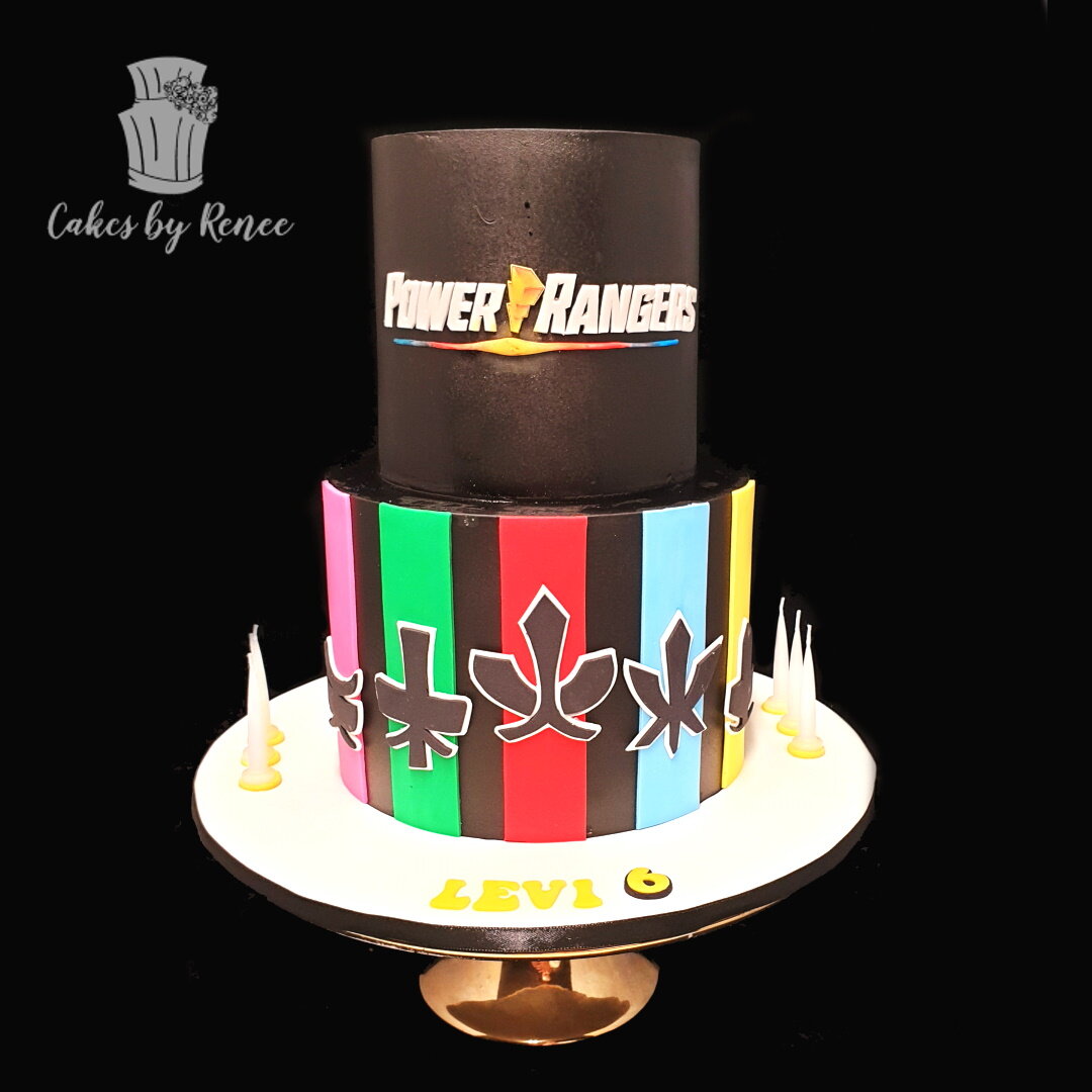 2 tiers Power Rangers Birthday Cake