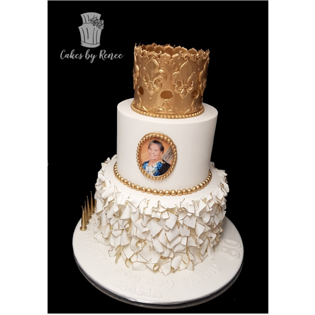 2 tier grandmother crown love birthday cake 50th 60th royal