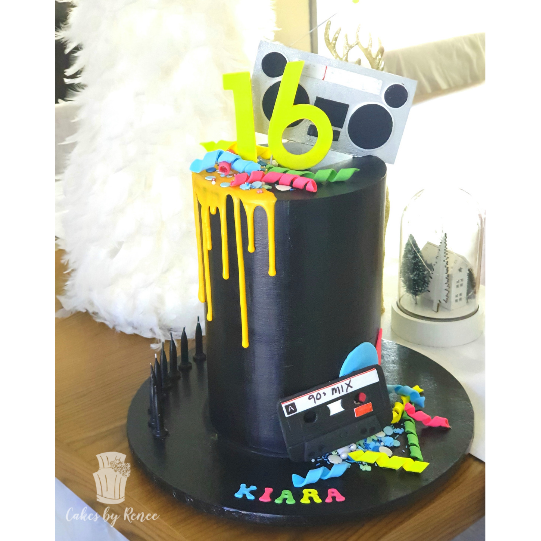 80s retro fun birthday cake tall