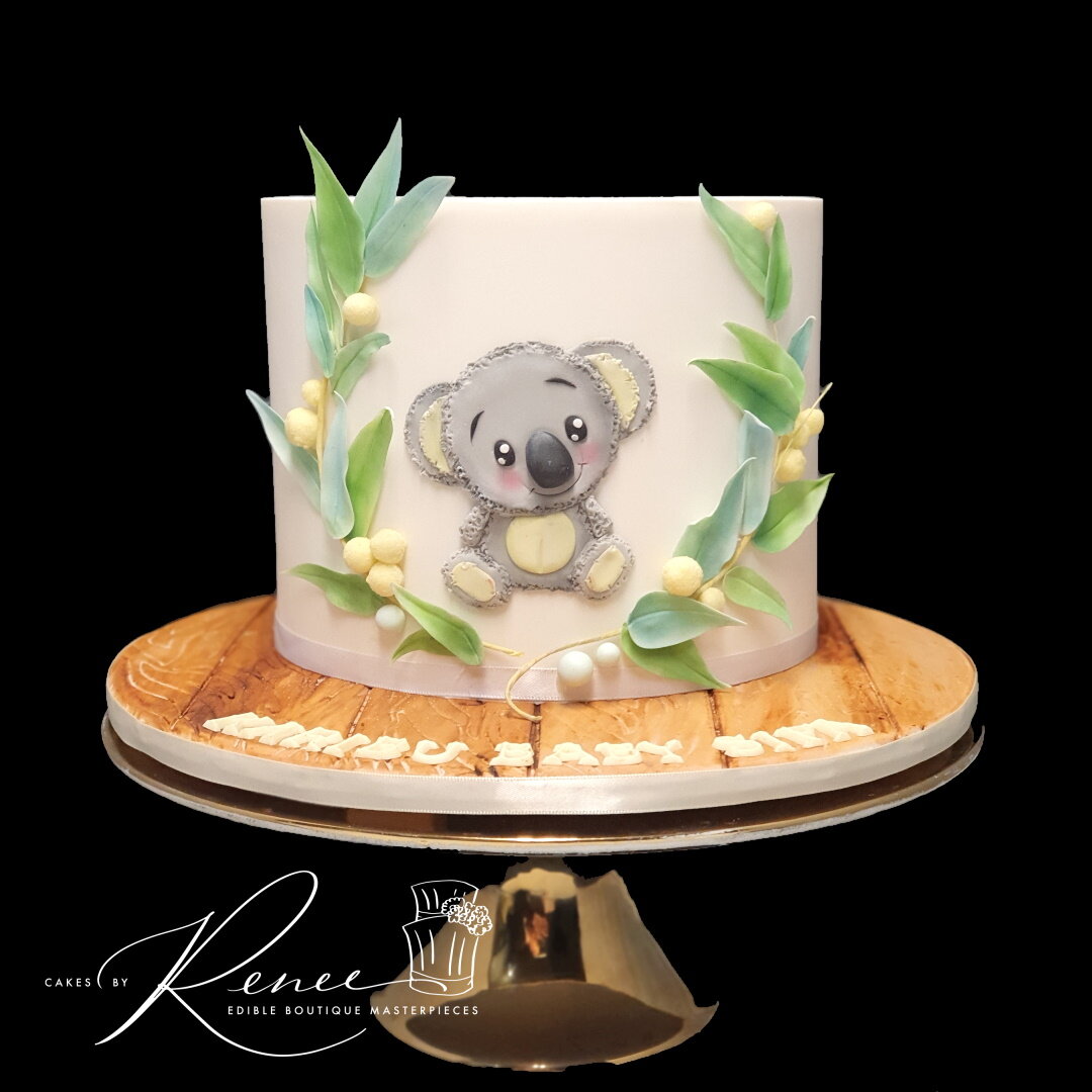 Baby Shower koala cake hand painted