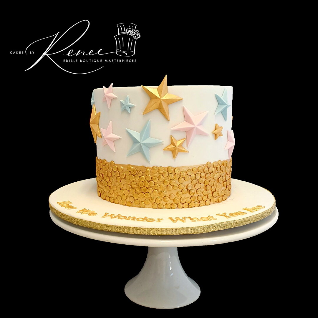 stars baby shower reveal cake