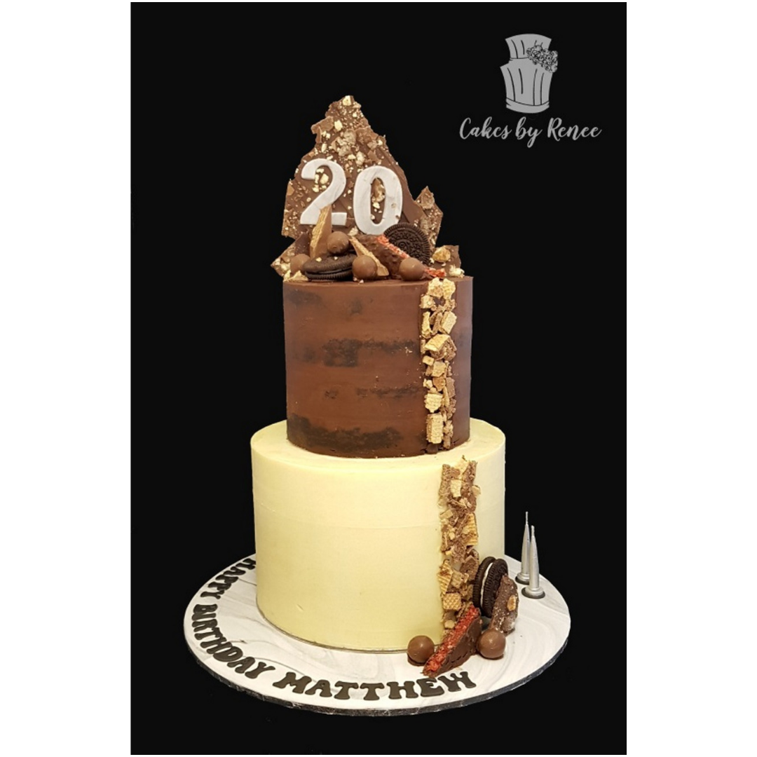 2 tier chocolate overload semi naked birthday cake