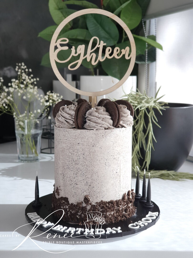 Oreo cookies n cream birthday cake custom 18 hoop topper