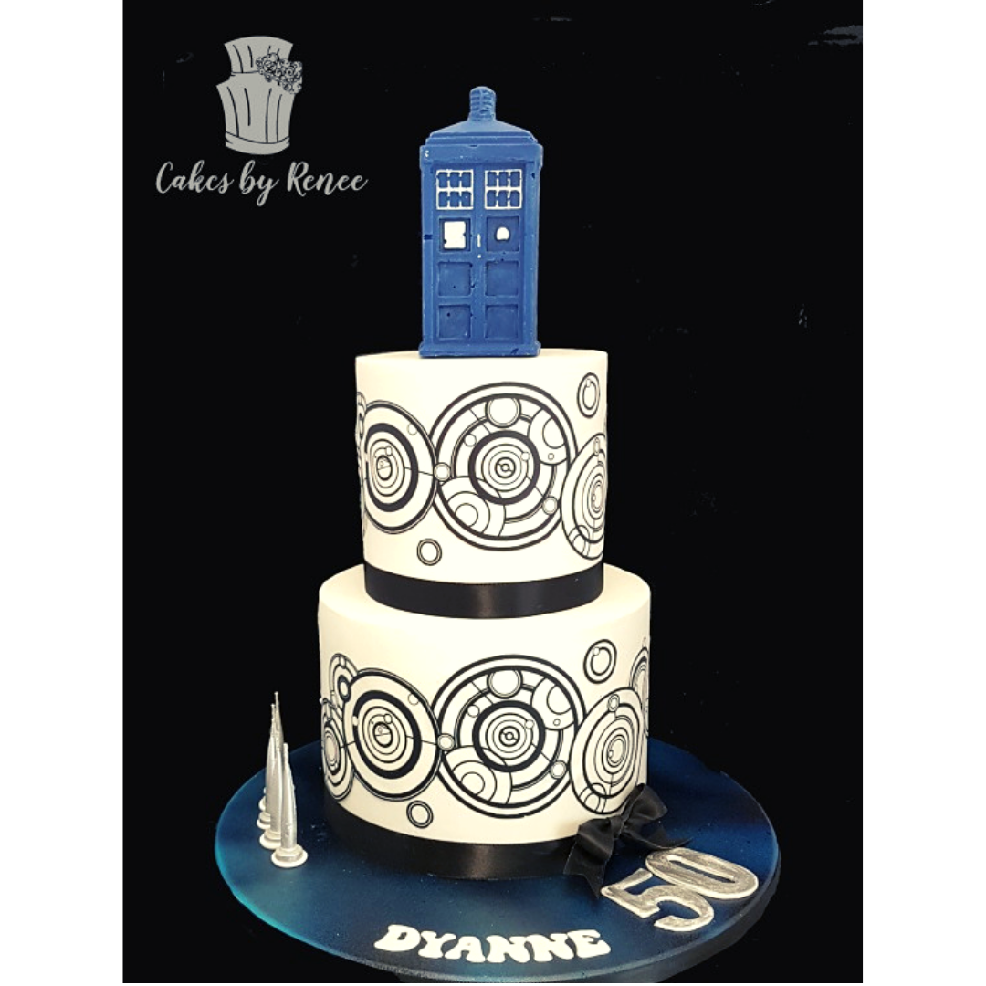 TV Show Dr Who birthday cake Tardis topper