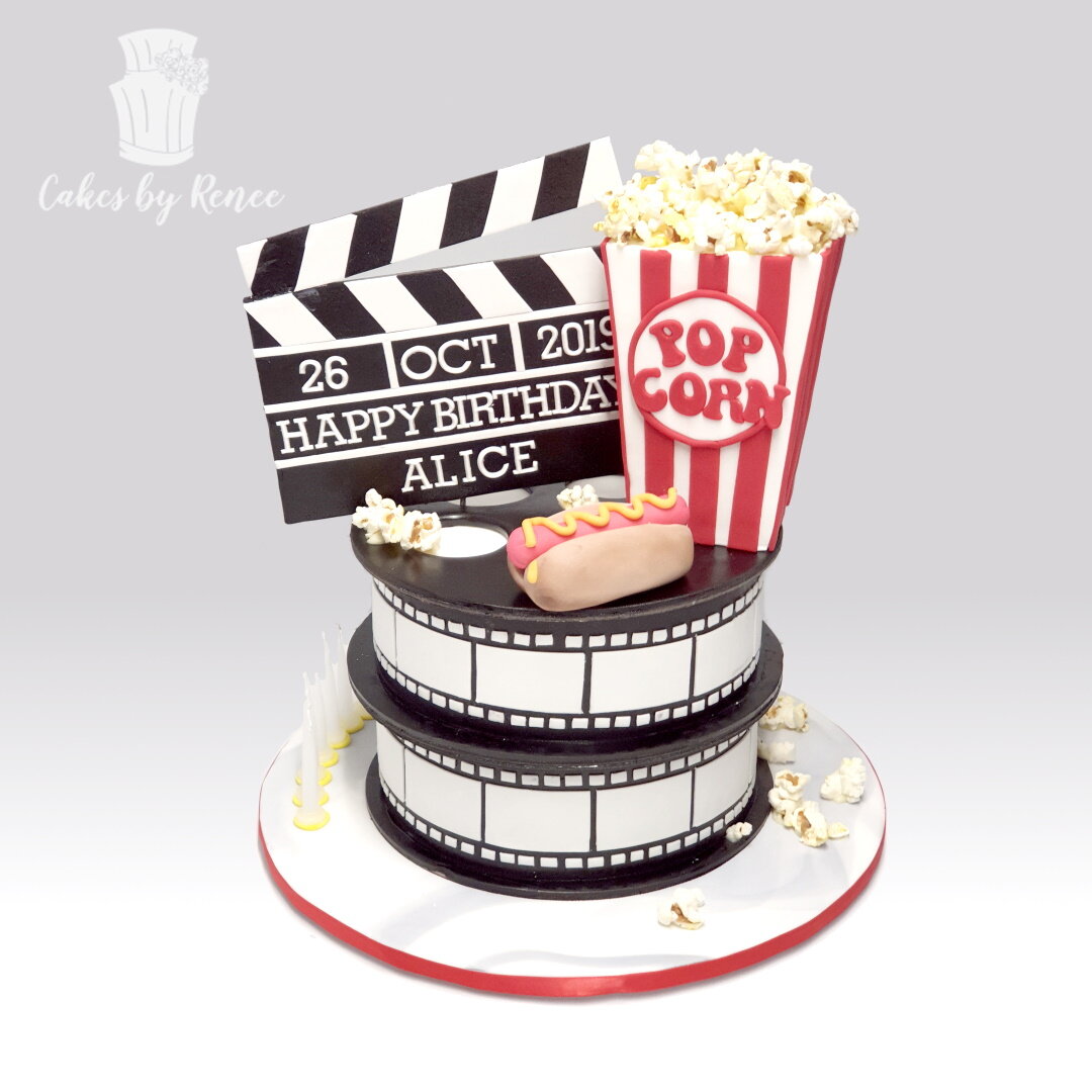 Movies lover hollywood film maker birthday cake
