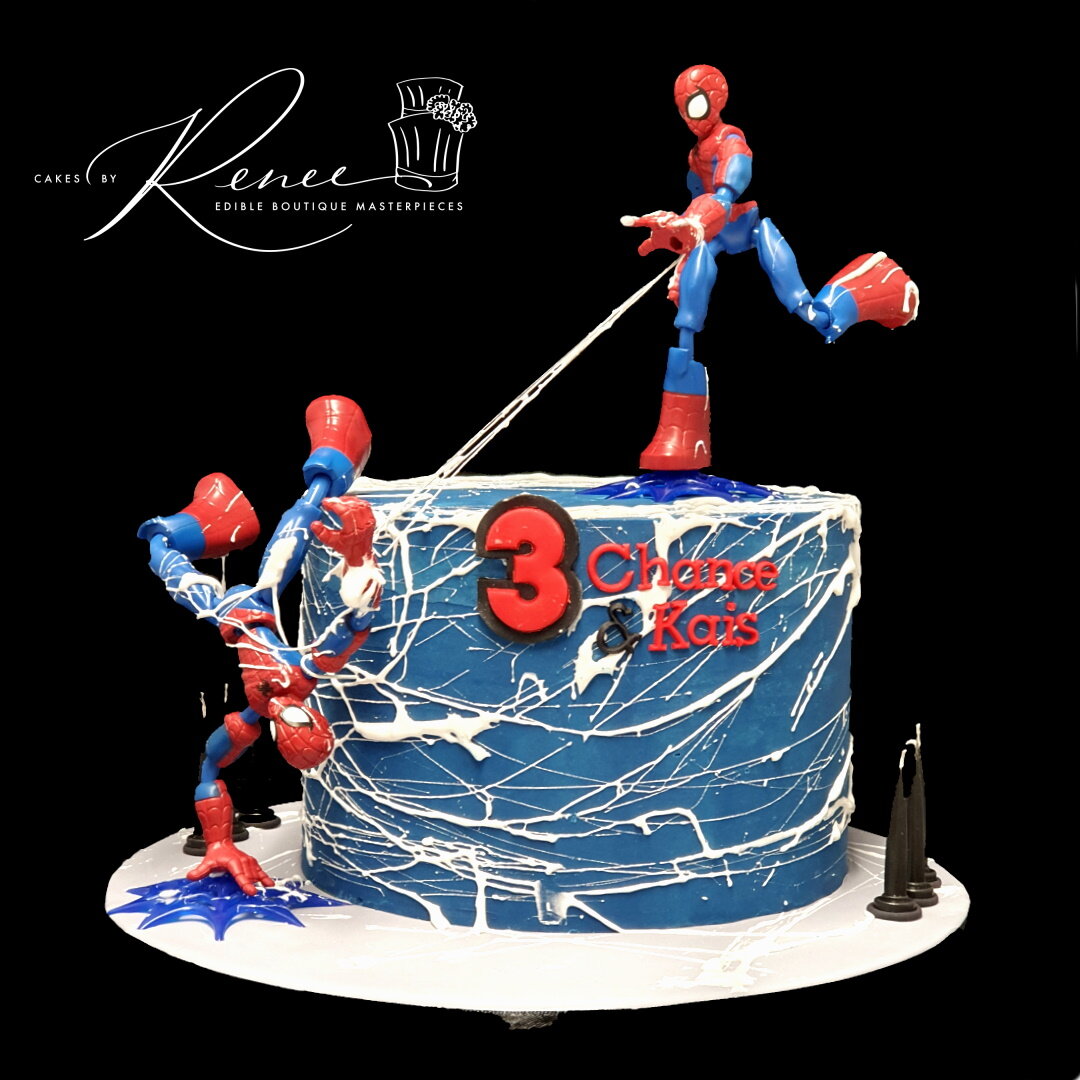 Avengers Spiderman twins birthday cake