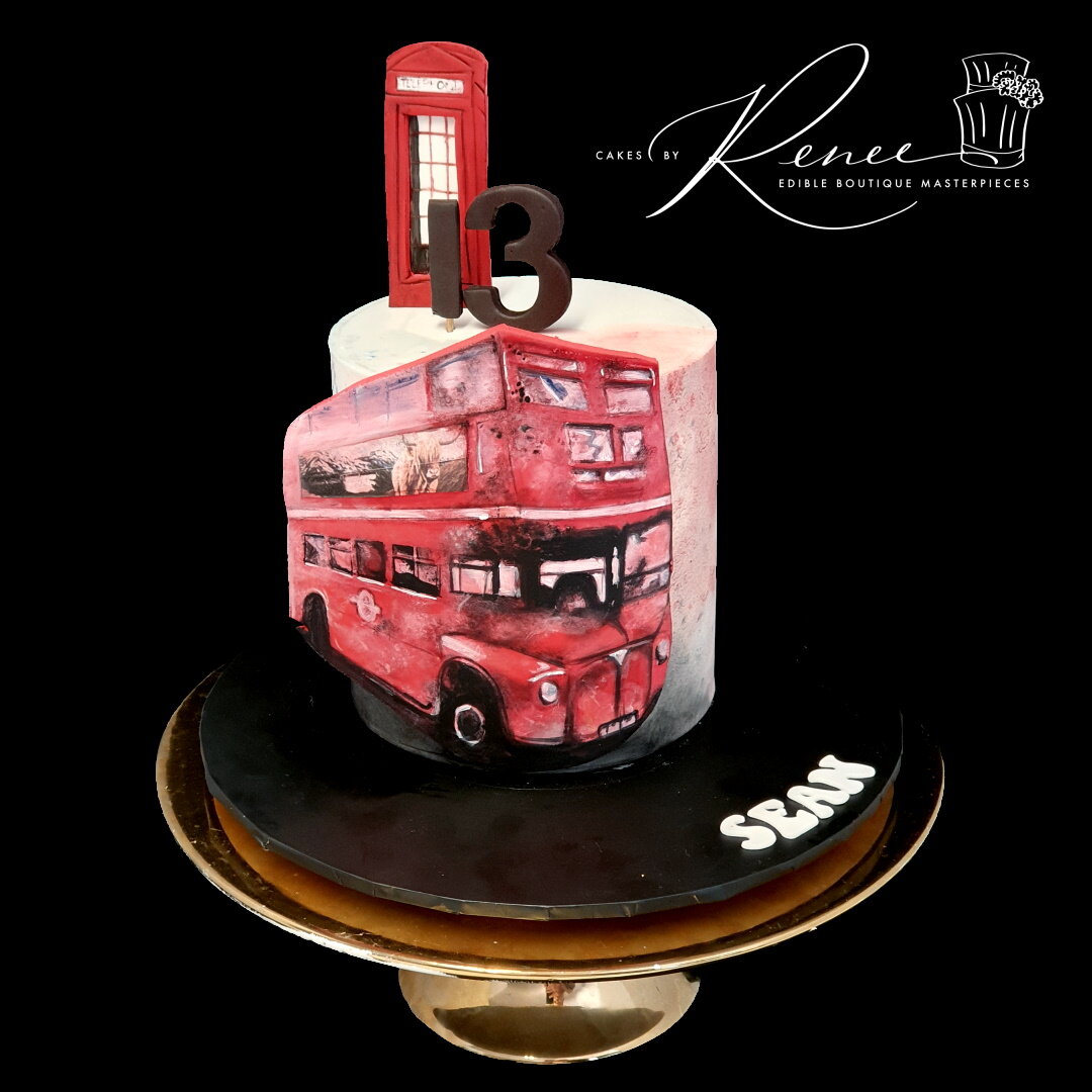 Double Decker Bus England London Phone booth hand painted