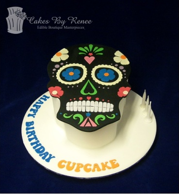 Day of the Dead skeleton cut out cake