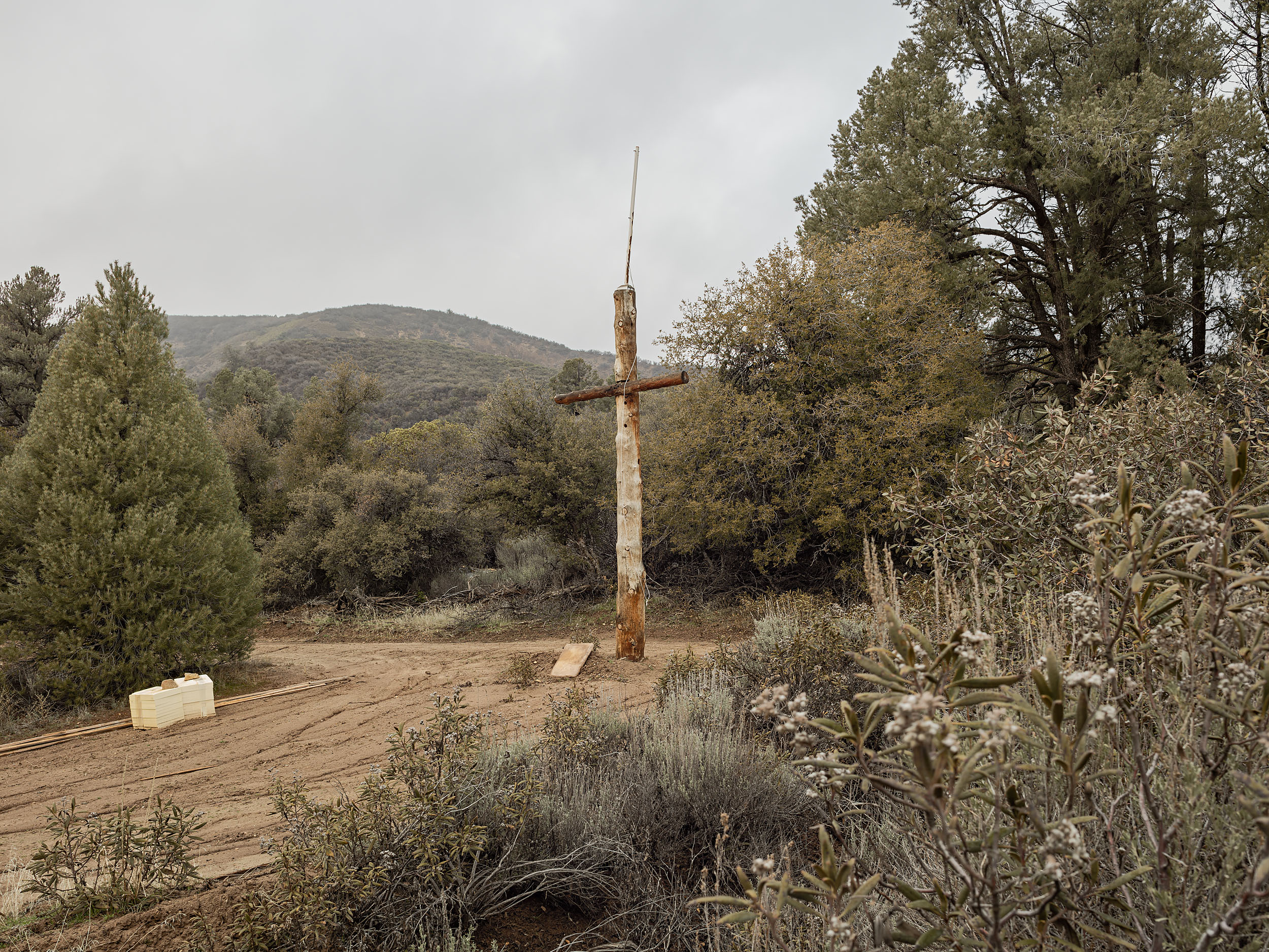Cross, antenna, and/or flagpole along SR-33 - Los Padres National Forest, CA