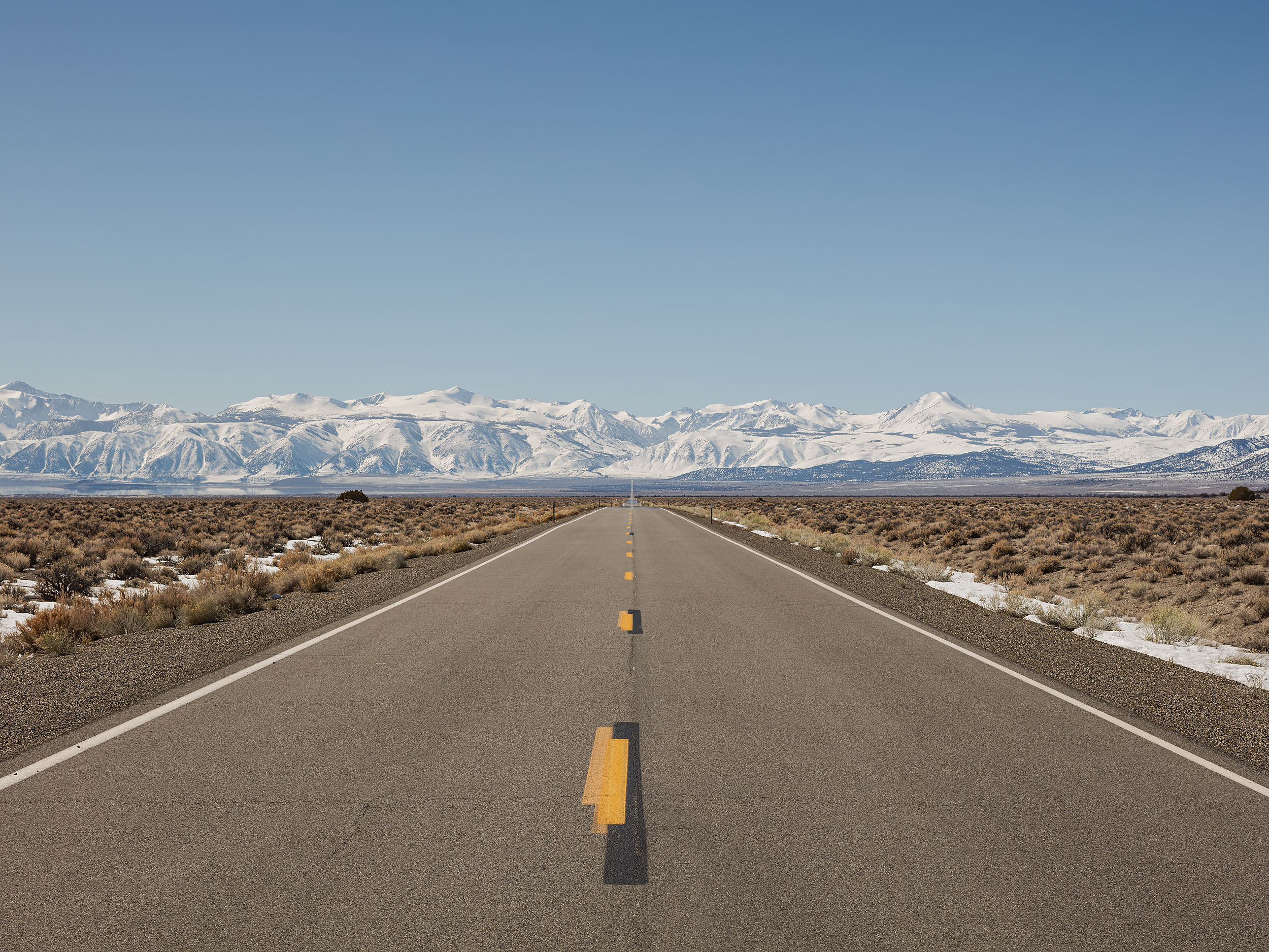 Sloppy road markings on the CA/NV border - Mono County, CA