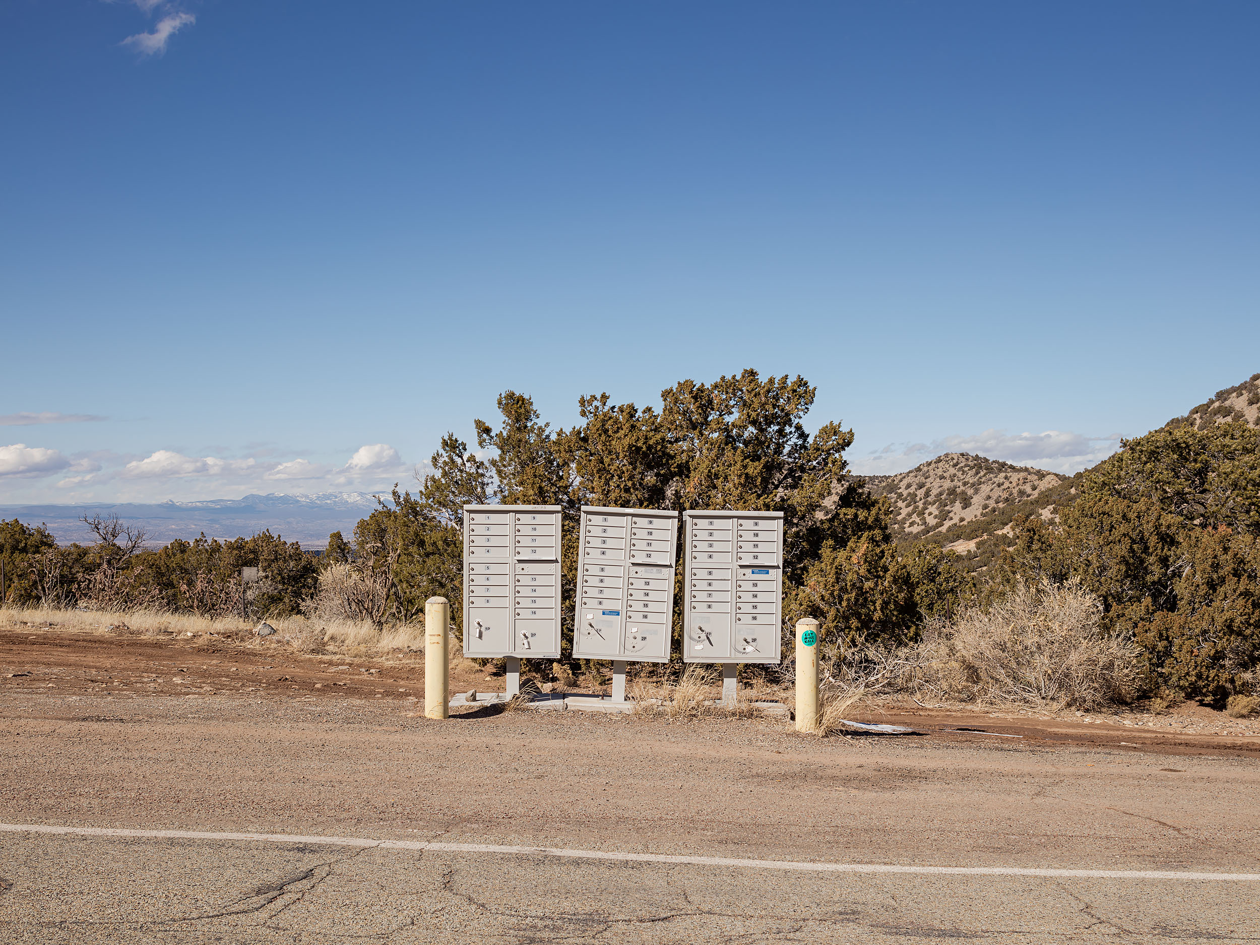 Cluster Box Units (CBU) along Turquoise Trail National Scenic Byway - Los Cerrillos, NM