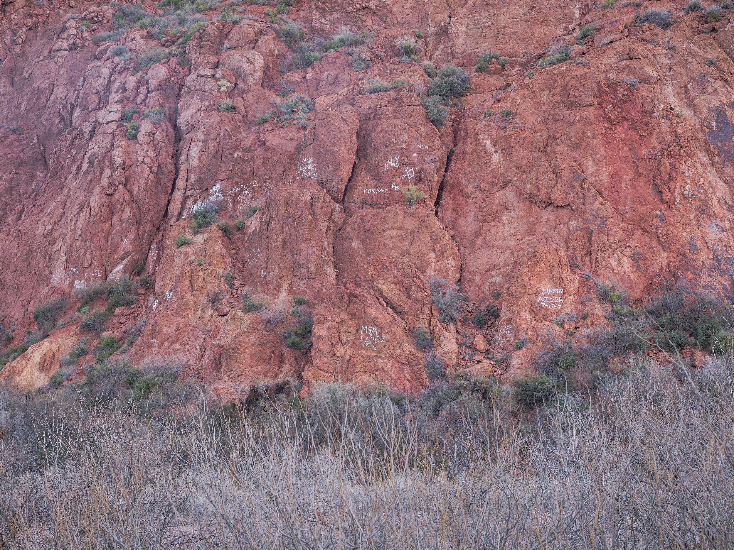 Red Canyon cliffs in adjacent Clifton, AZ.