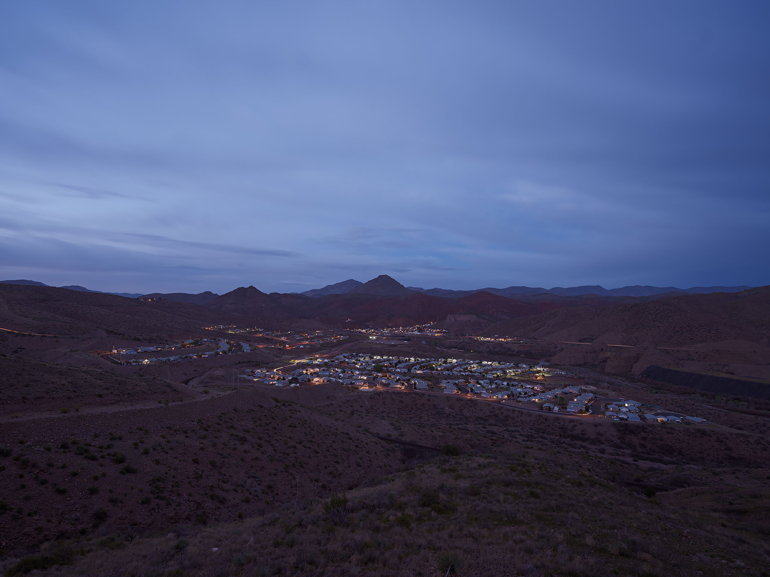 "Copper Verde" Freeport-McMoran Morenci housing with the town of Clifton and Mulligan Peak in the background