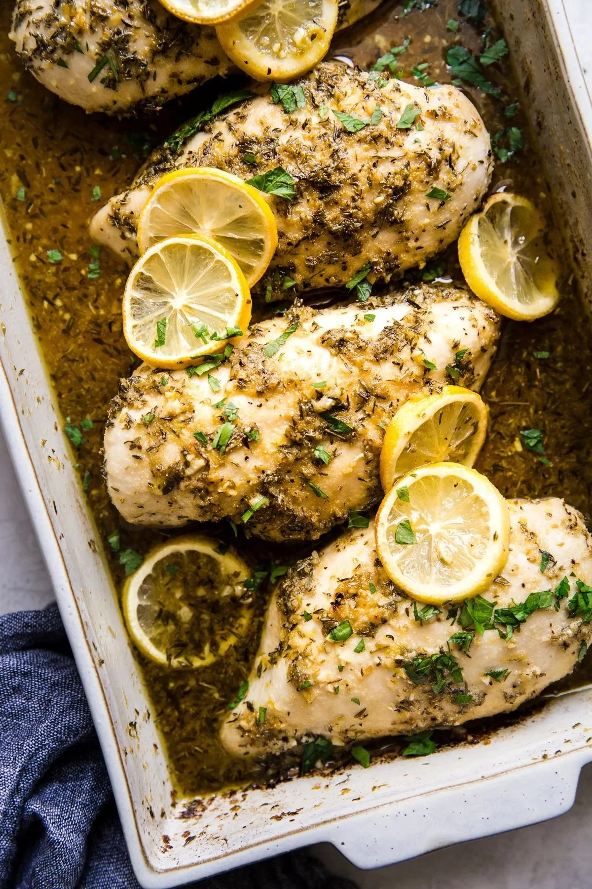 Lemony Chicken Thighs with White Wine &amp; Green Olives