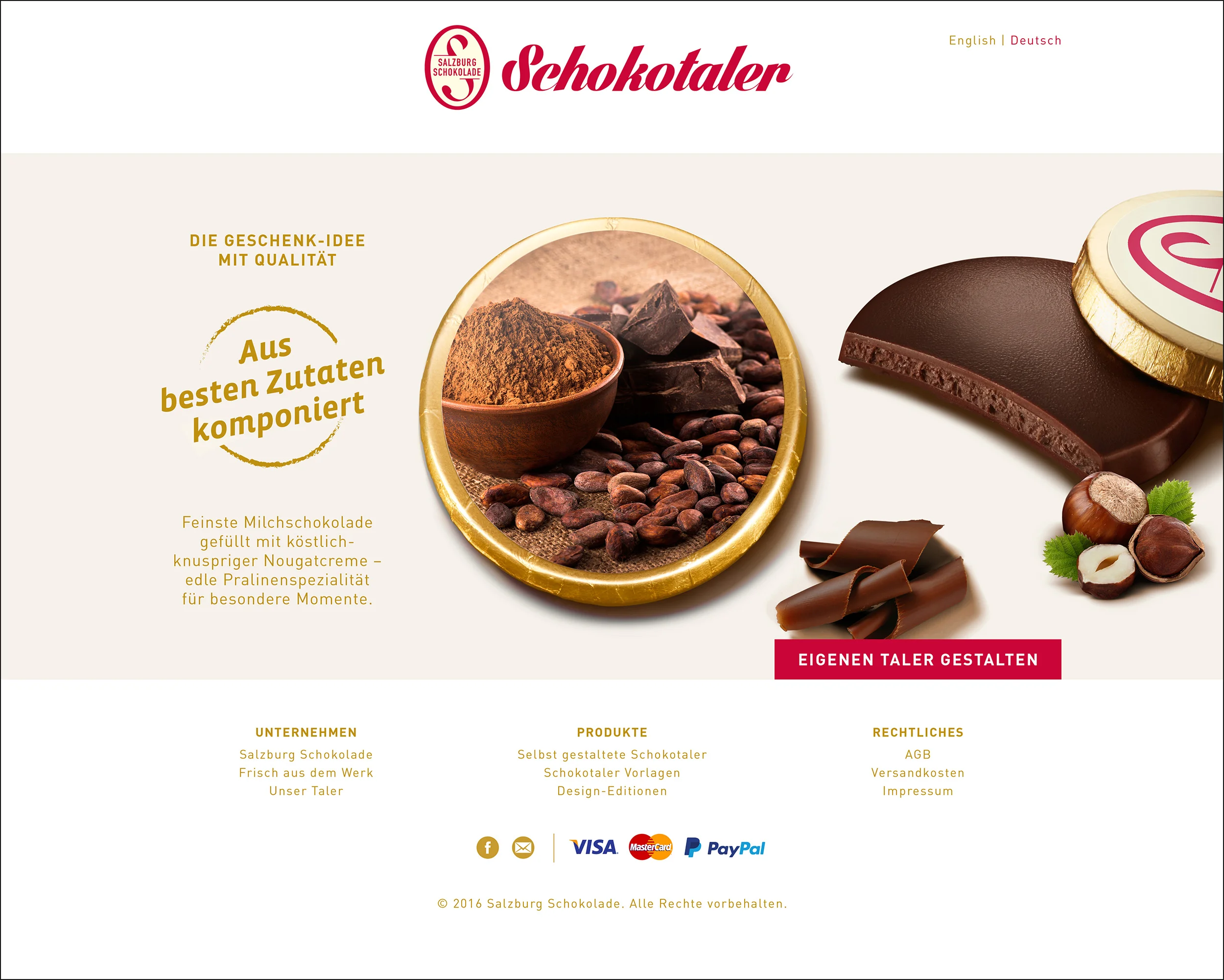 Schokotaler: Web-Design