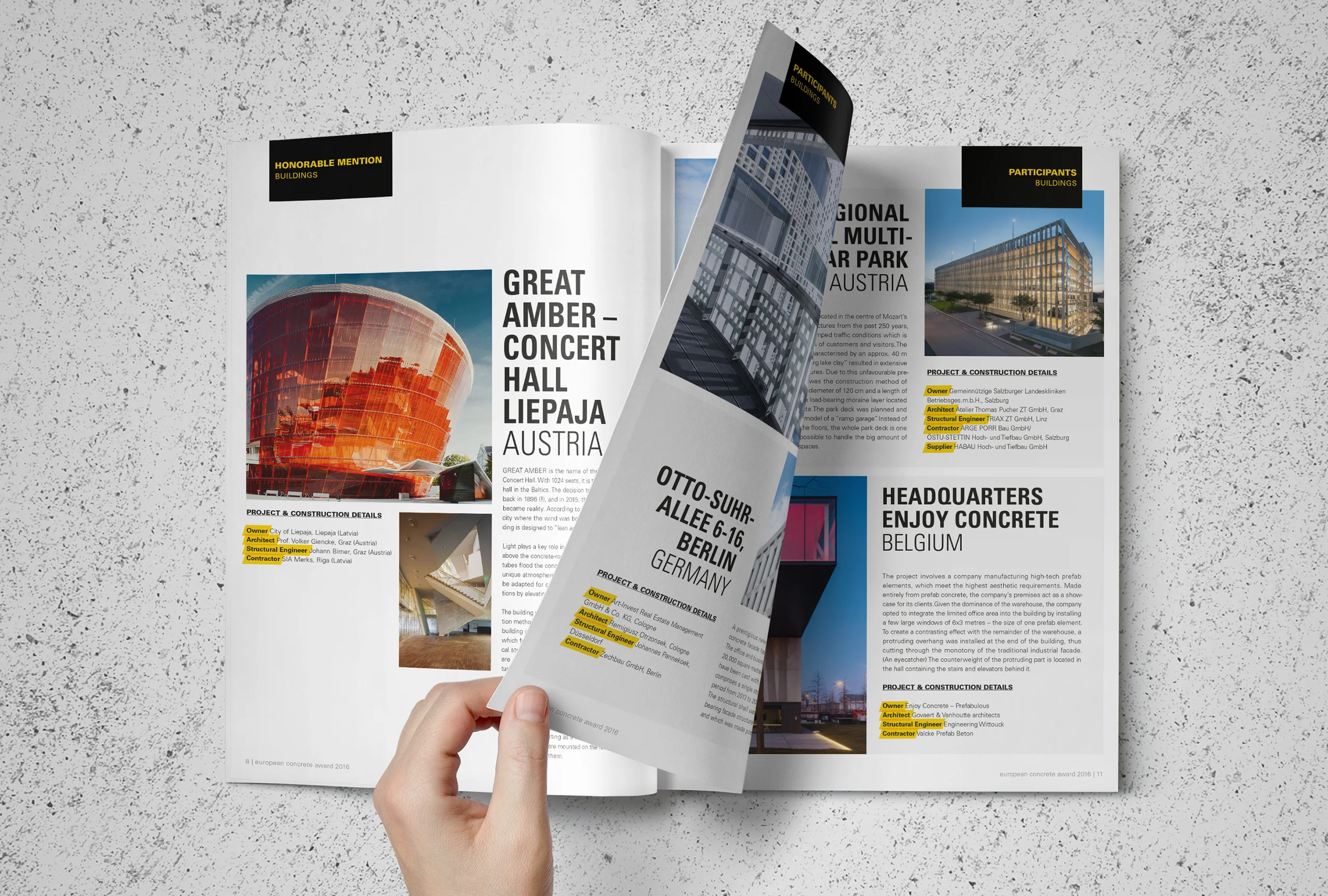 ECSN Concrete Award 2016: Editorial-Design
