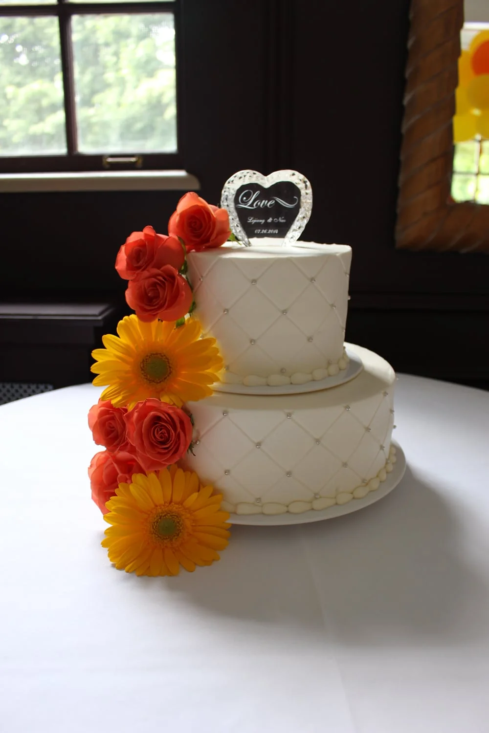 Gerbera & Rose 2 Tier