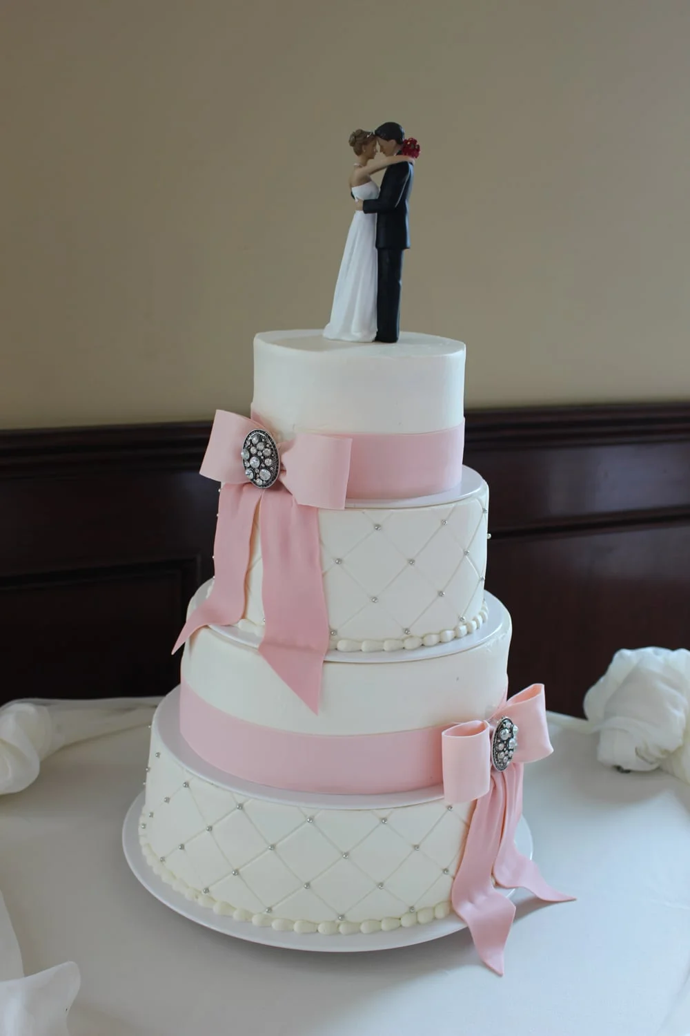 4 Tier Pink Ribbon & Bows