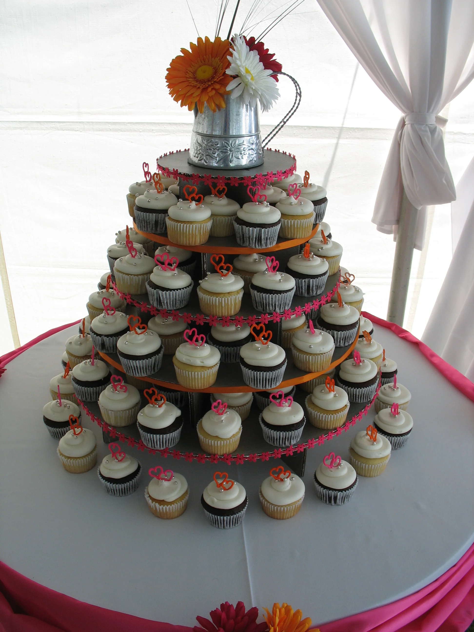 Pink And Orange Hearts